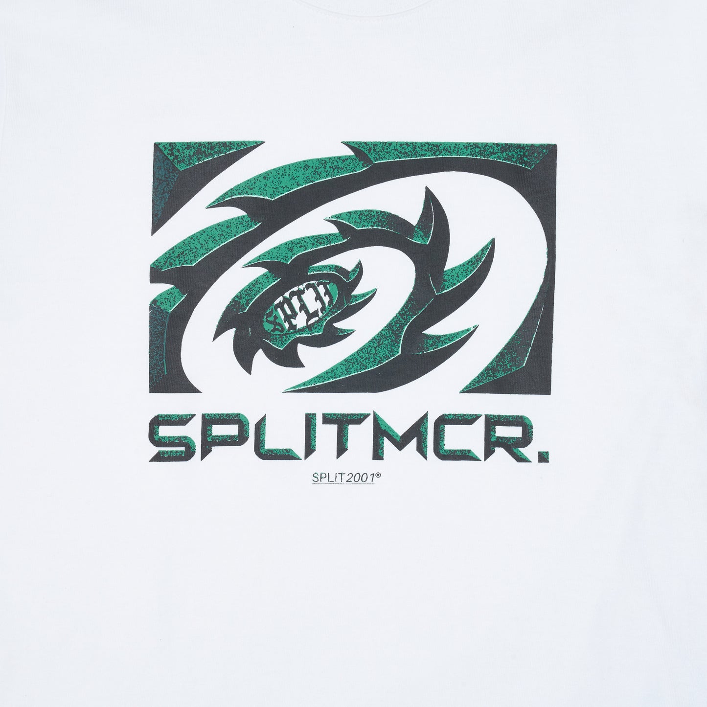 Split Matrix Tee - White
