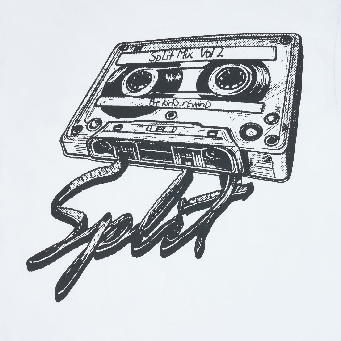 Split Cassette Tee - White