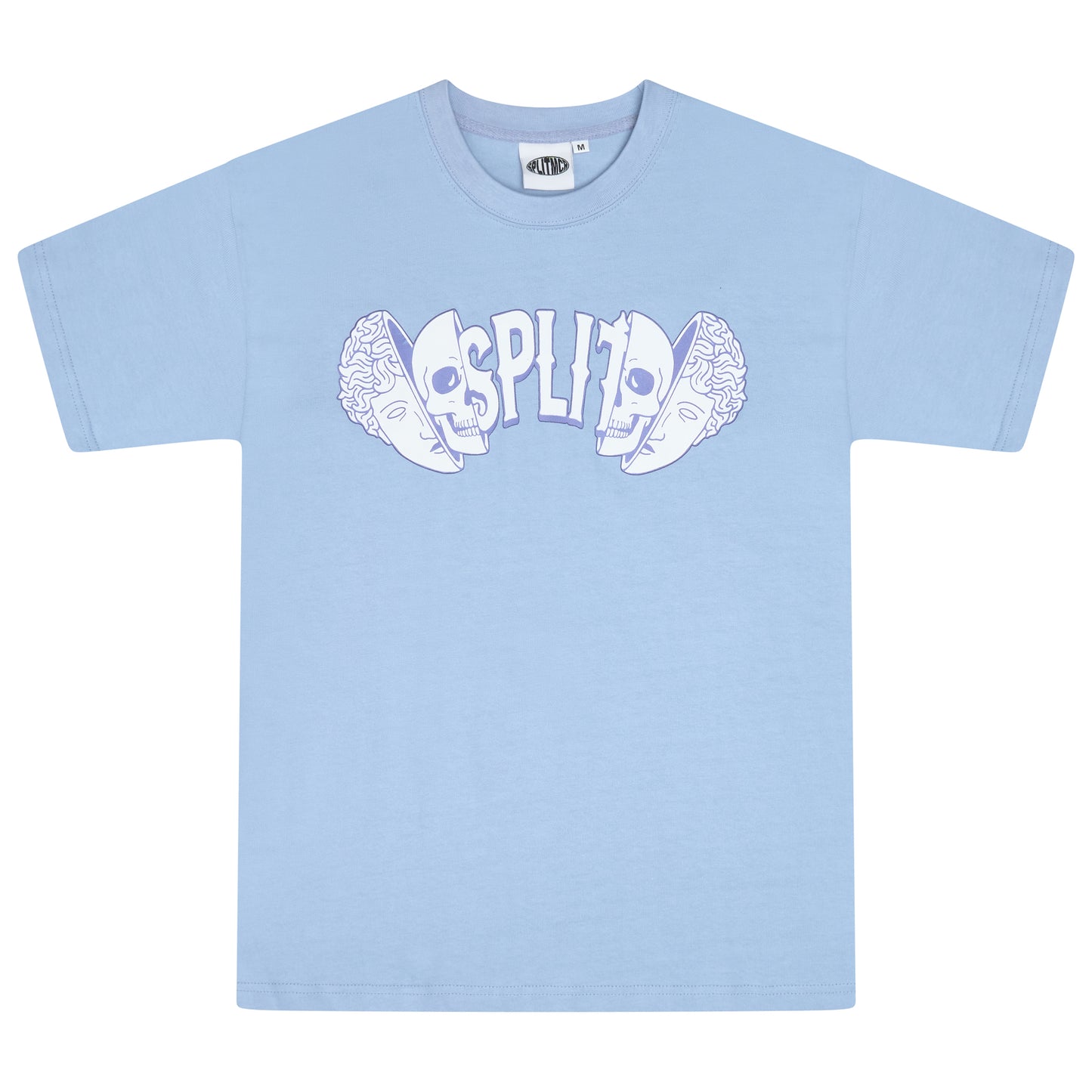 Split Skull Tee - Baby Blue