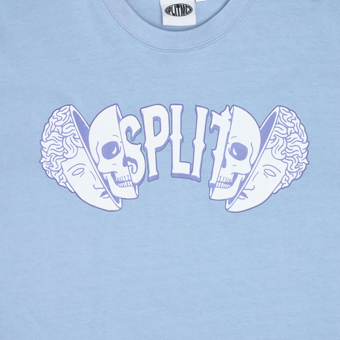 Split Skull Tee - Baby Blue