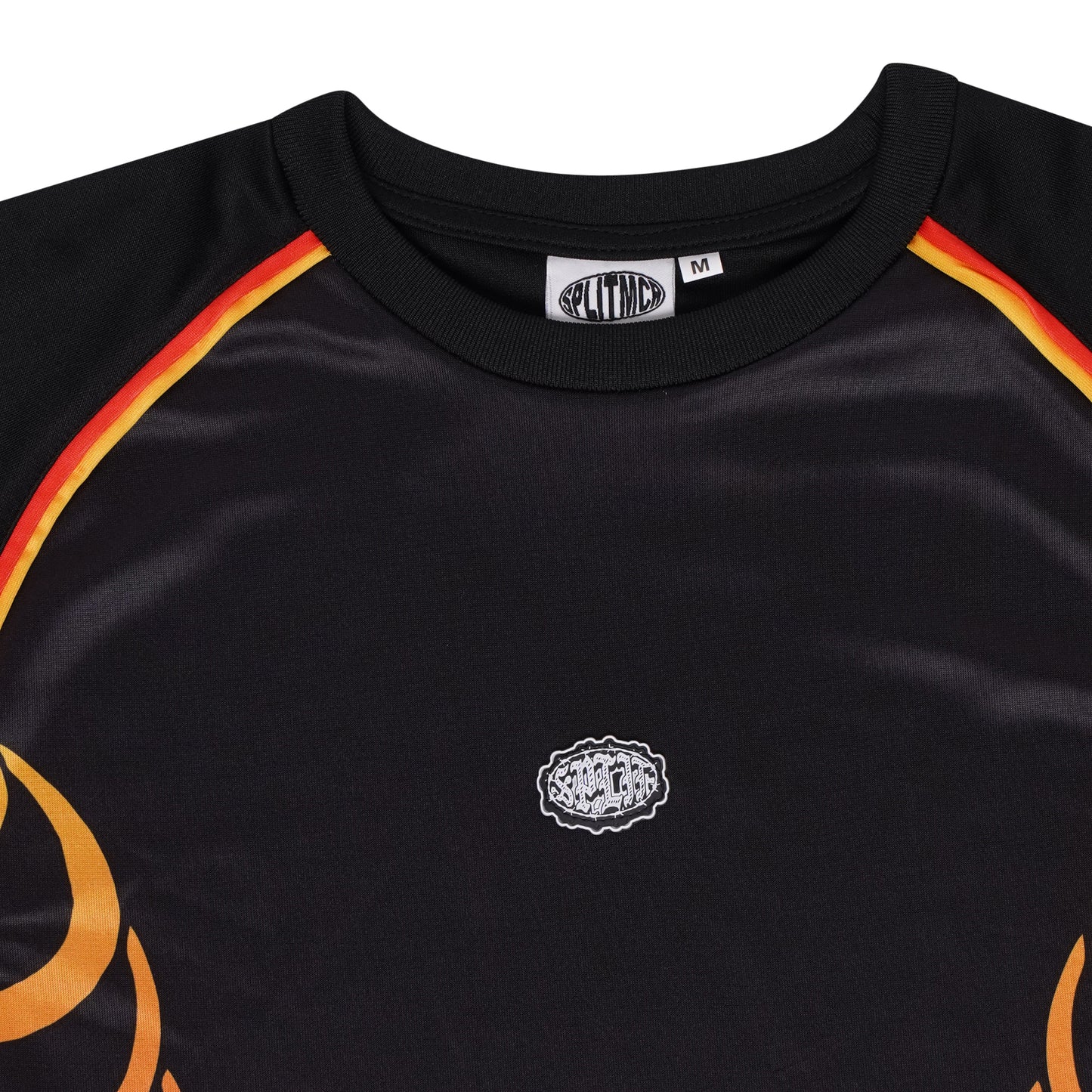 Split Ribbed Active Tee - Red / Orange