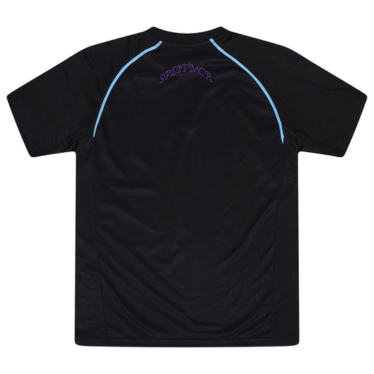 Split Ribbed Active Tee - Blue