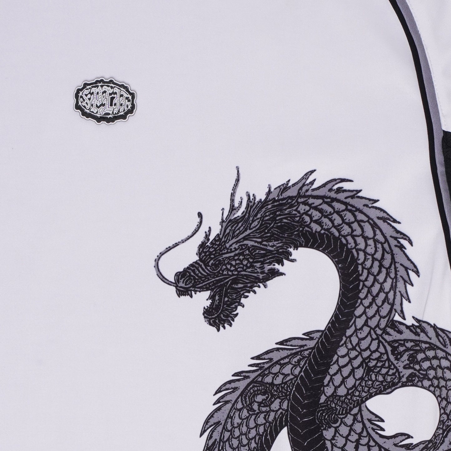 Split Active Dragon Tee - White / Black