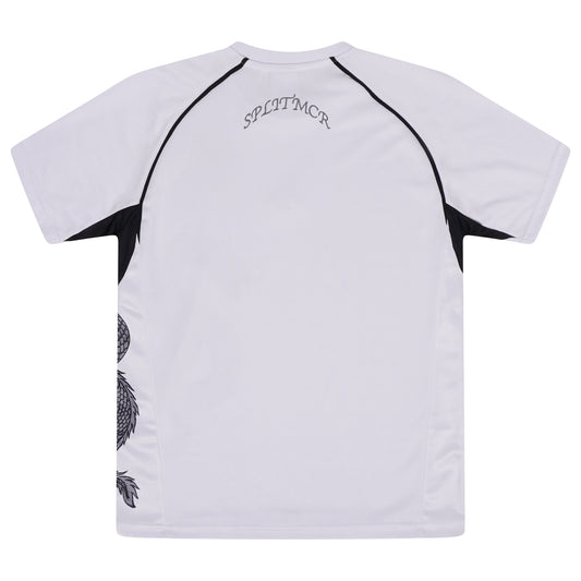 Split Active Dragon Tee - White / Black