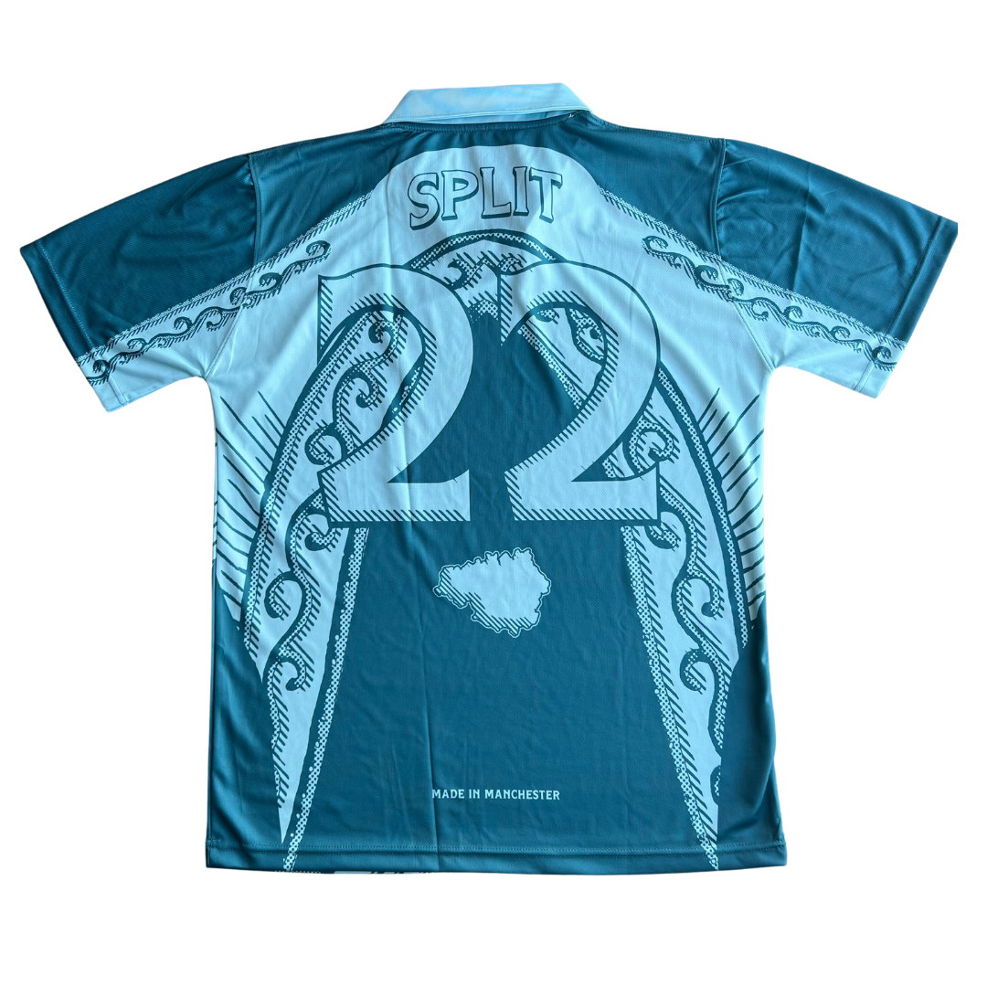 Split Vision Football Tee- Blue