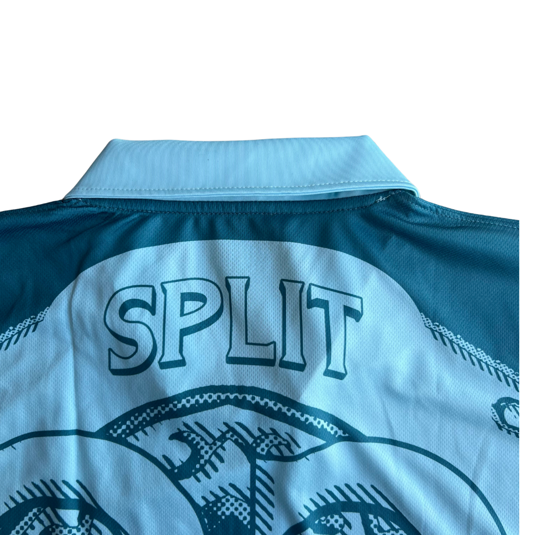 Split Vision Football Tee- Blue