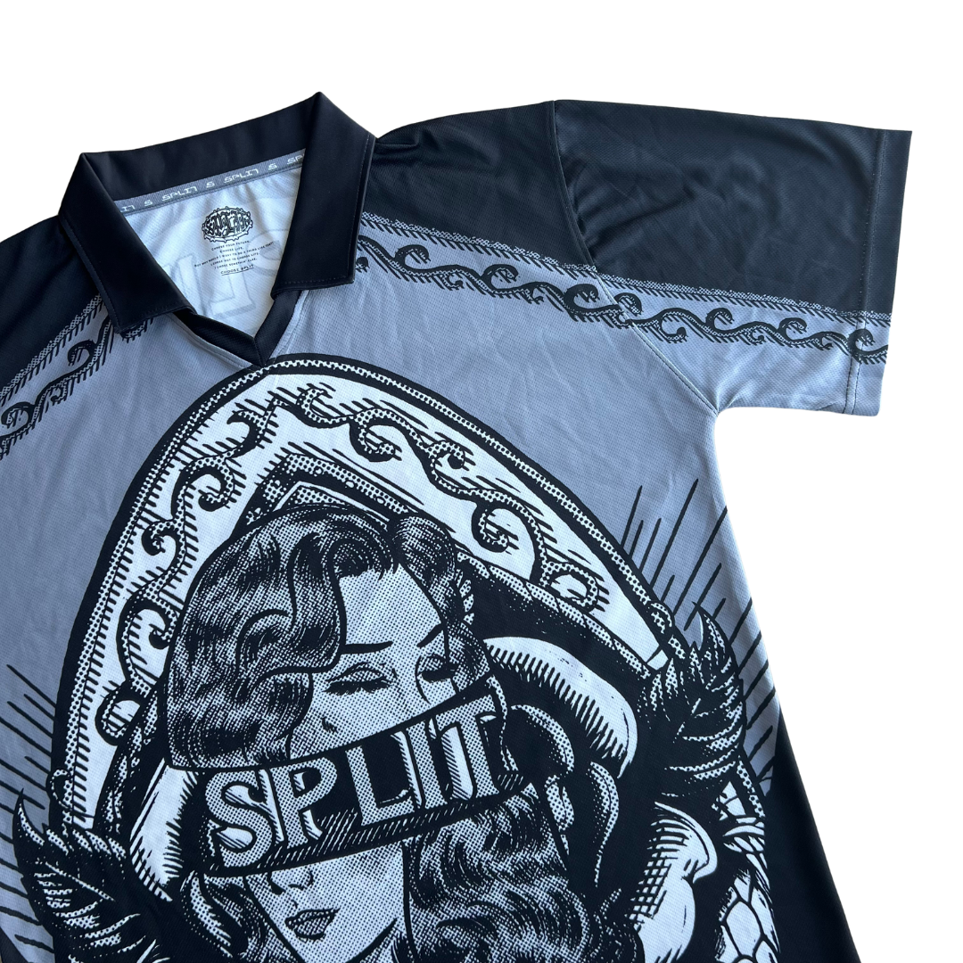 Split Vision Football Tee- Black