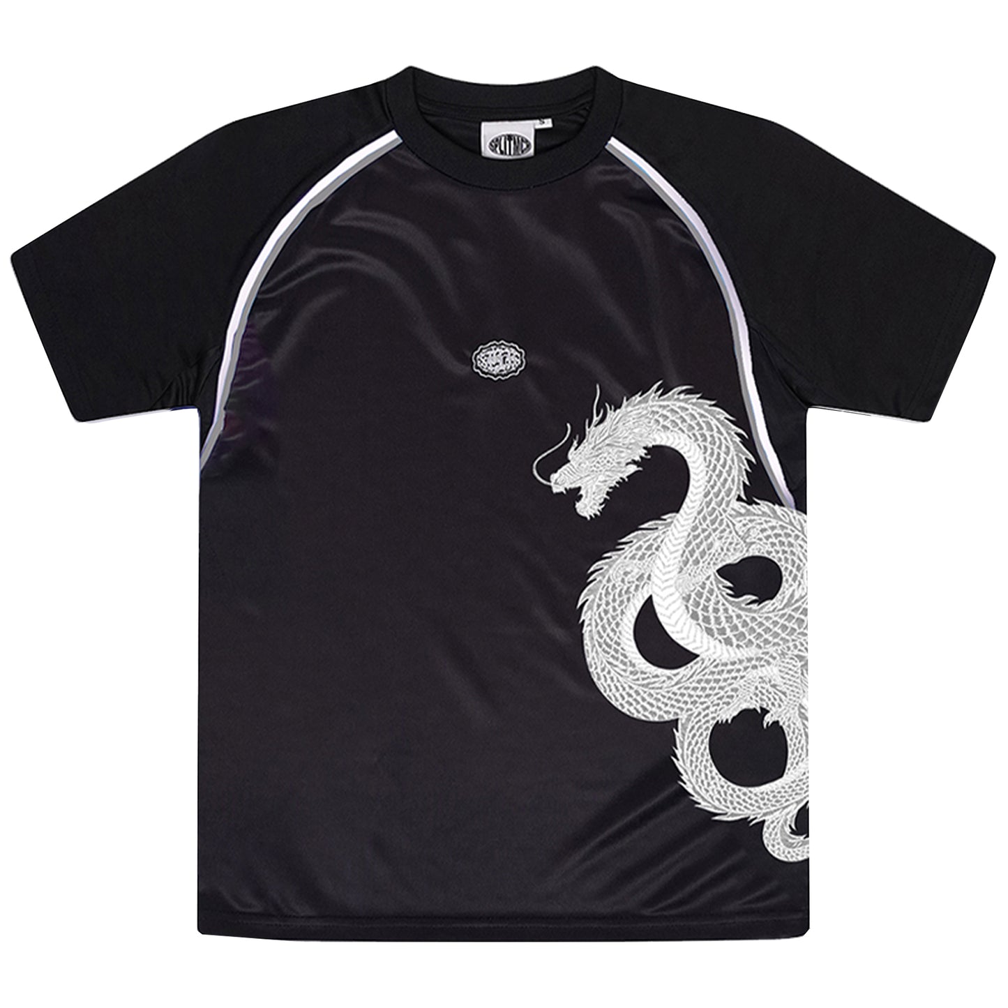 Split Active Dragon Tee - Black / White