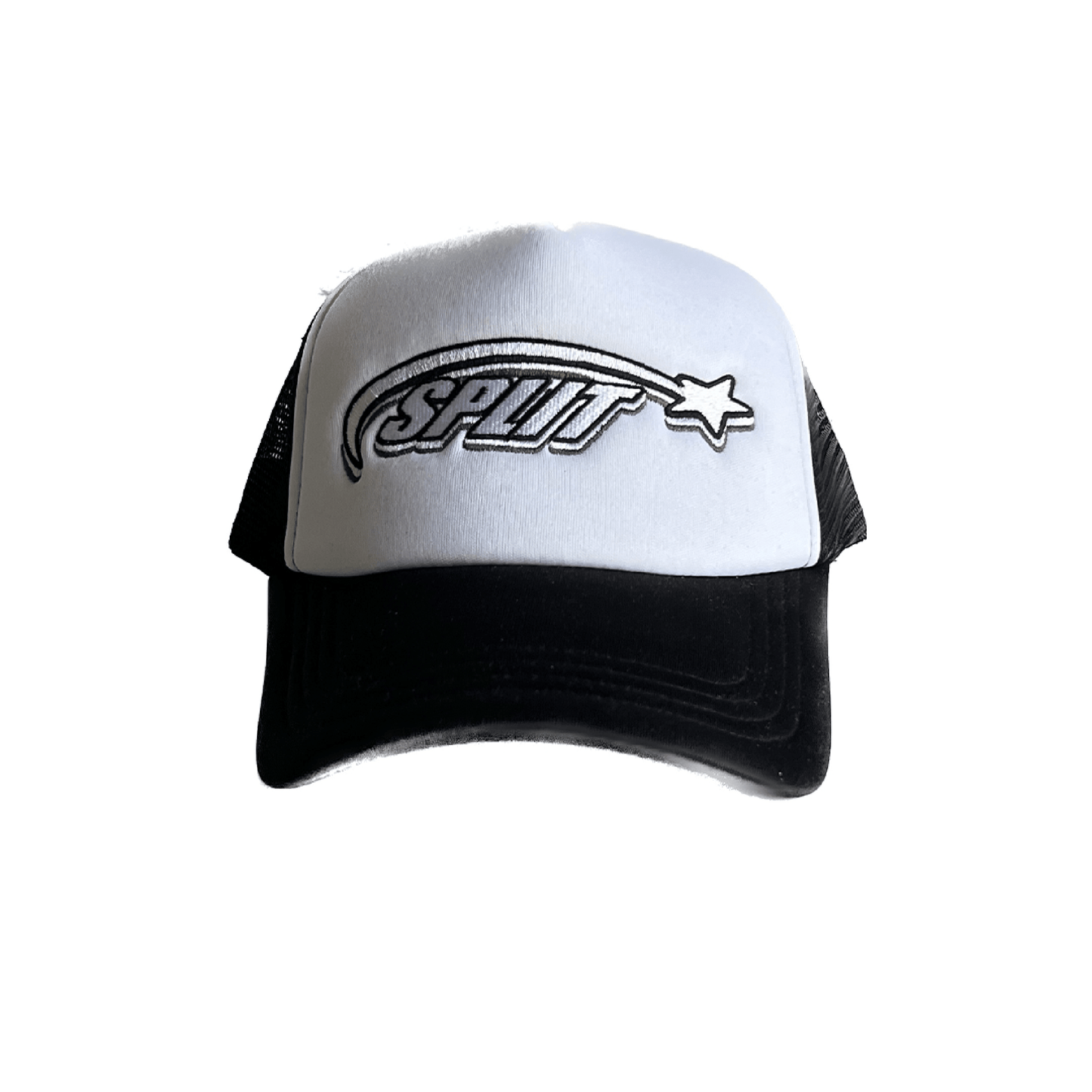 Split Embroidered Trucker Hat