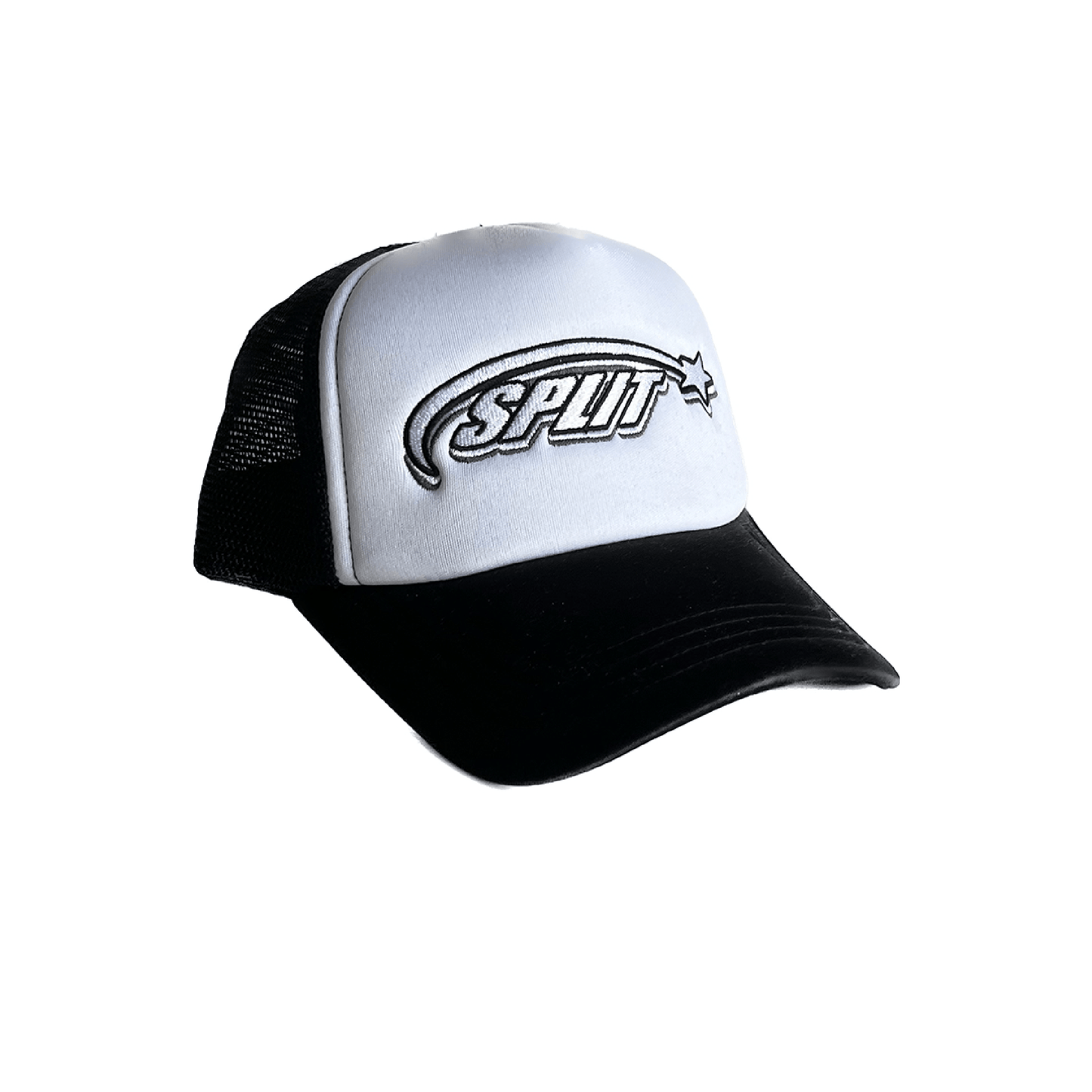 Split Embroidered Trucker Hat