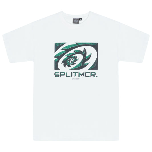 Split Matrix Tee - White