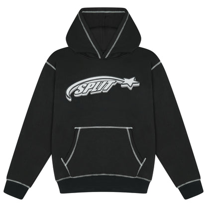 Split Contrast Stitch Hoodie