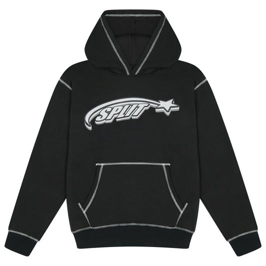 Split Contrast Stitch Hoodie