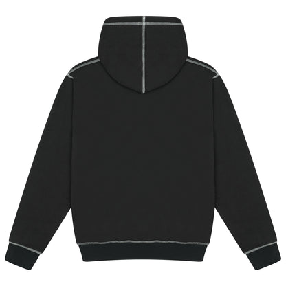 Split Contrast Stitch Hoodie
