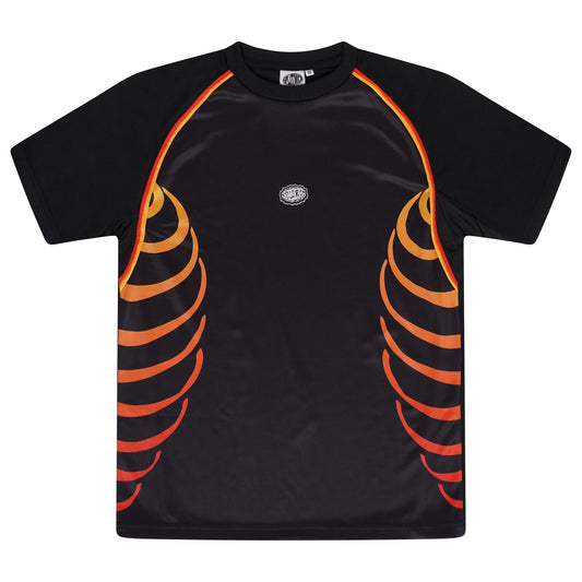 Split Ribbed Active Tee - Red / Orange