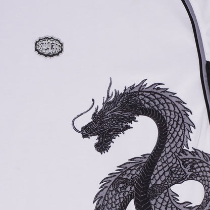 Split Active Dragon Tee - White / Black