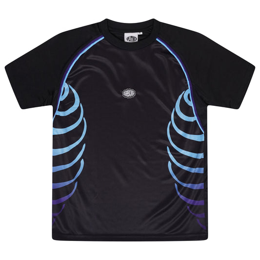 Split Ribbed Active Tee - Blue