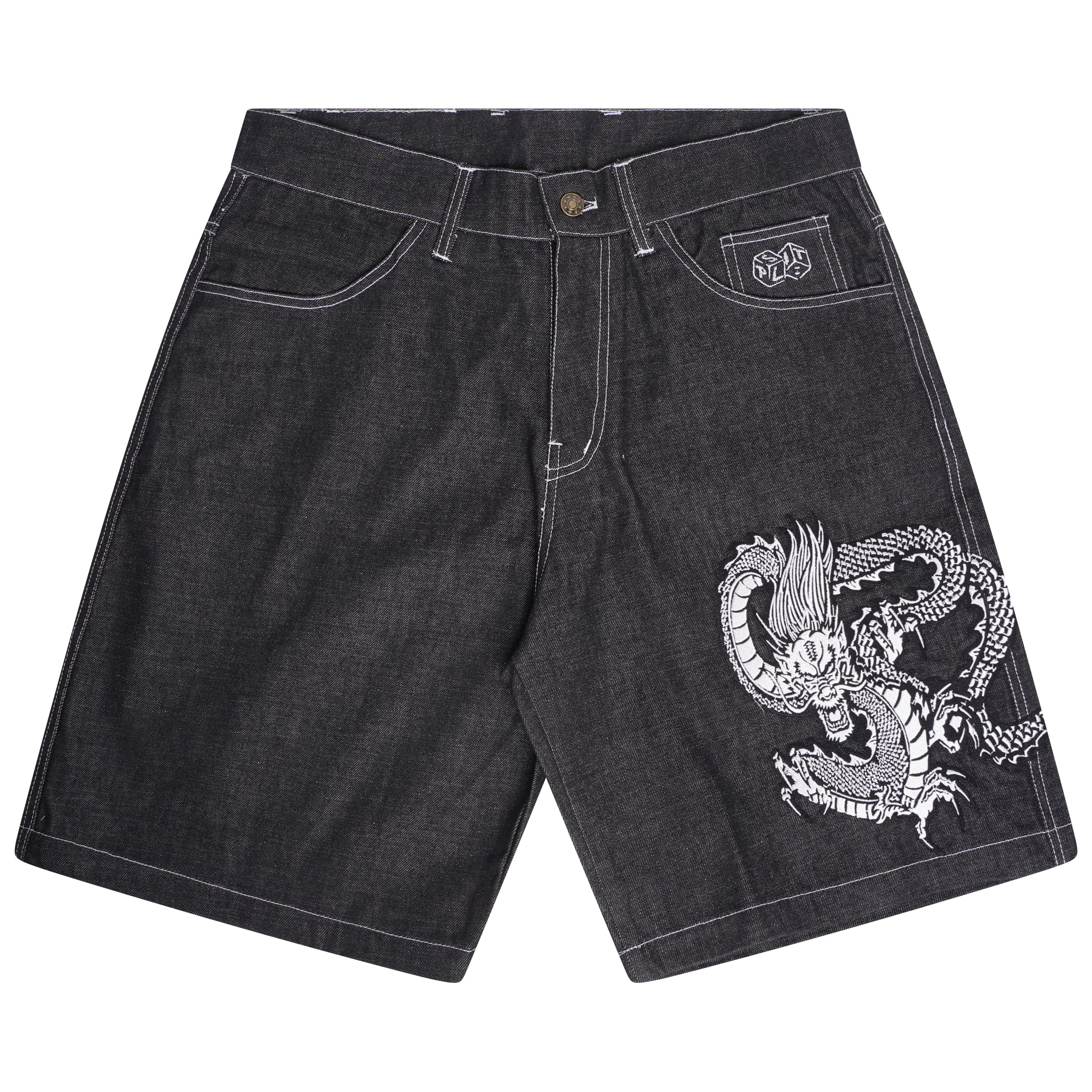 Embroidered Dragon Jorts