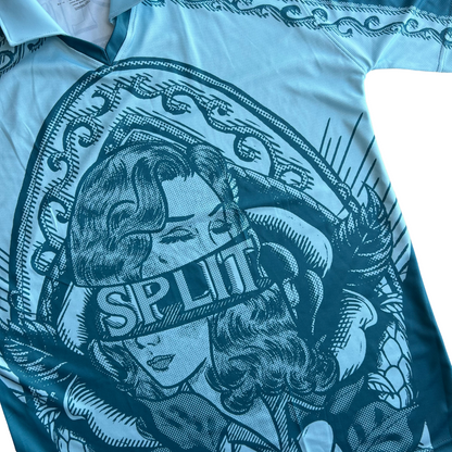 Split Vision Football Tee- Blue