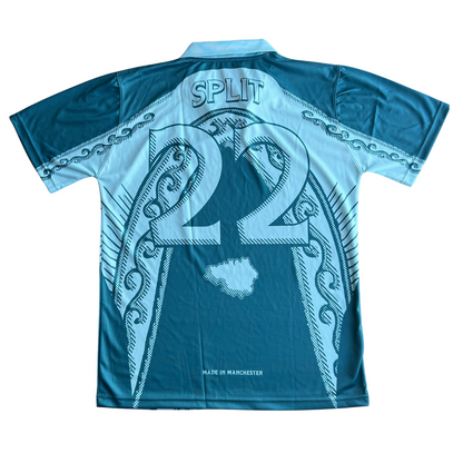 Split Vision Football Tee- Blue