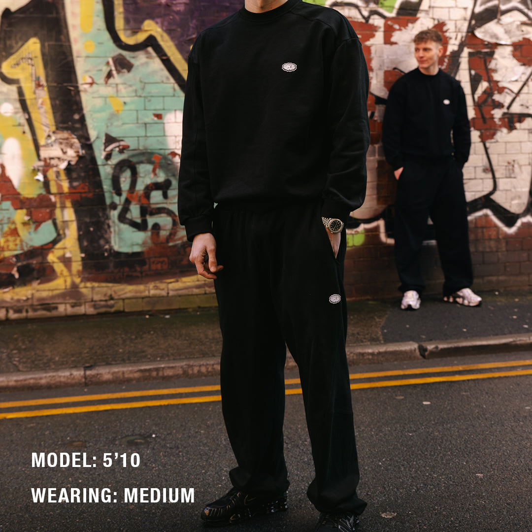 Contrast Stitch Joggers Black